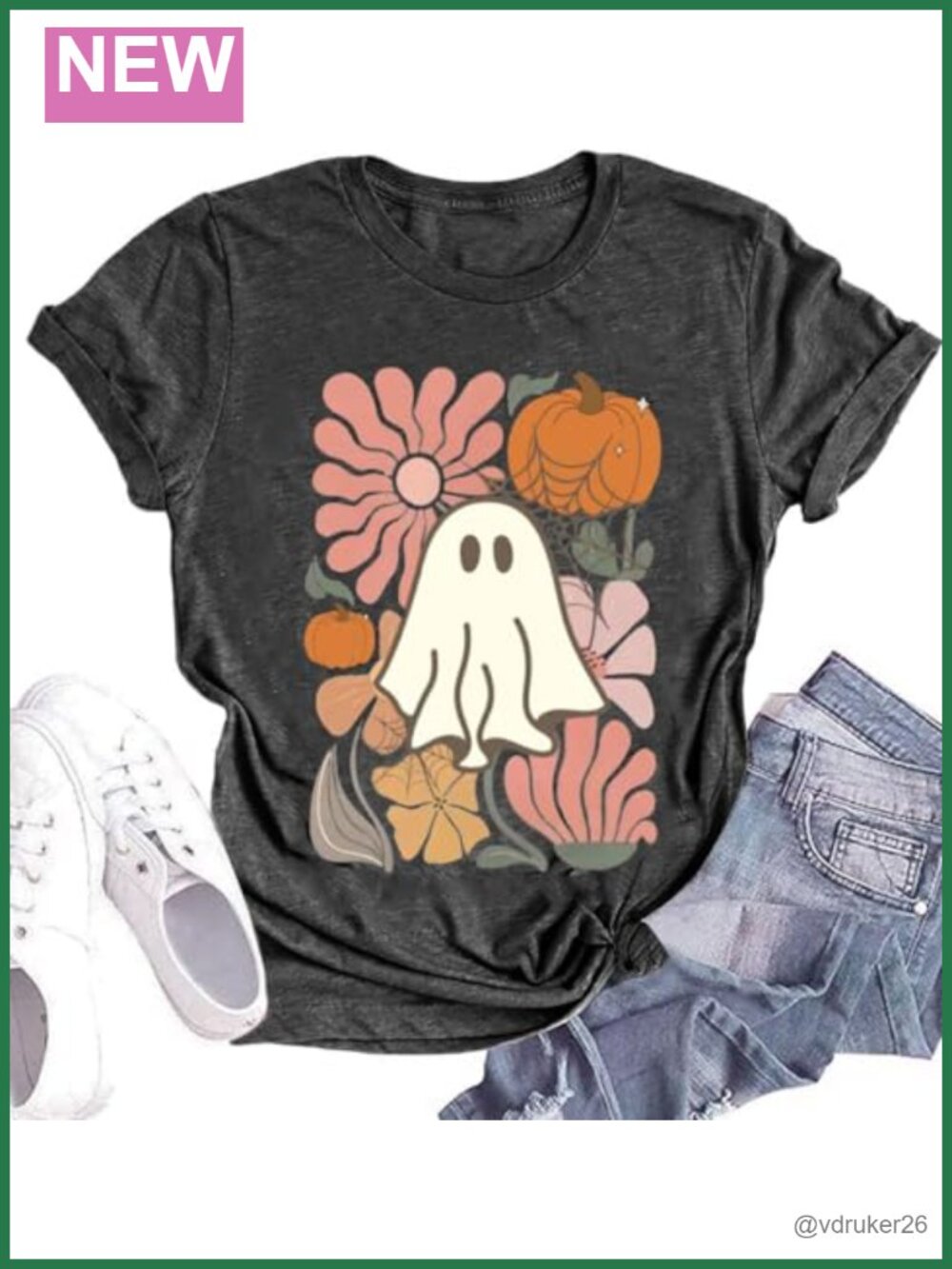 Women's Halloween Pumpkin Graphic T-Shirt Fall Thanksgiving Crew Neck Short
